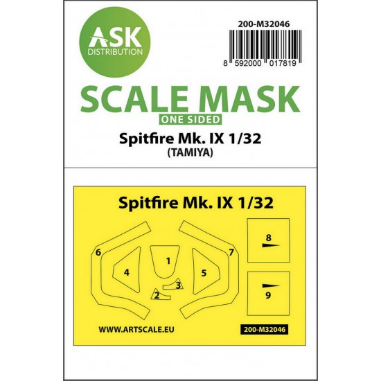 1/32 Supermarine Spitfire Mk.IX One-sided Masking for Tamiya kits