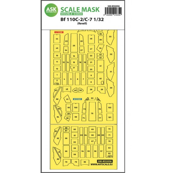 1/32 Messerschmitt Bf 110C-2/C-7 Double-sided Masking for Revell kits