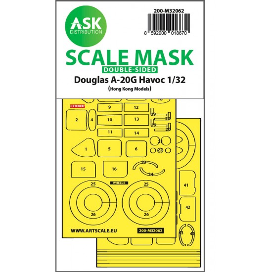1/32 A-20G Havoc Double-sided Express Self-adhesive Masking for HK Model