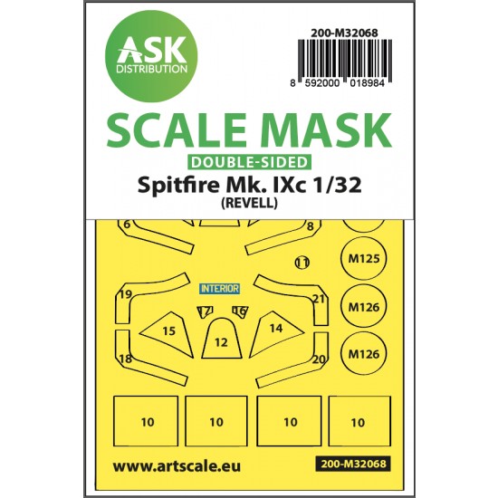 1/32 Supermarine Spitfire Mk.IXc Double-sided fit Mask for Revell kits