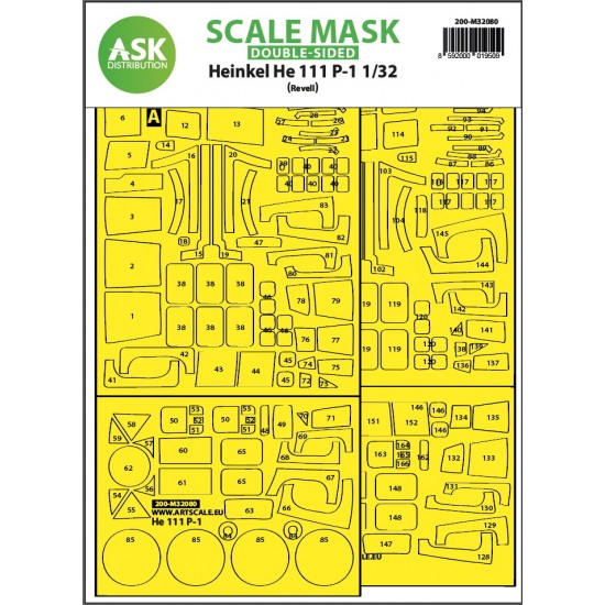 1/32 Heinkel He 111P-1 Double-Sided Express Fit Mask for Revell