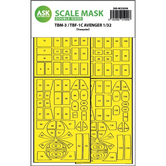 1/32 TBM-3/TBF-1C Double-Sided Express Fit Mask For Trumpeter kit