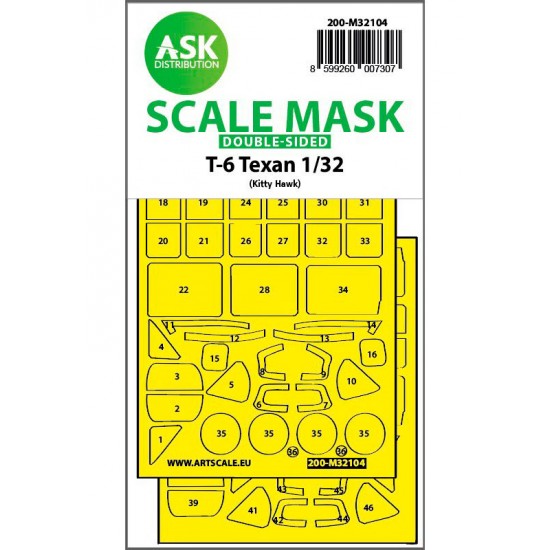 1/32 T-6 Texan Double-sided Express Fit Mask for Kitty Hawk kits