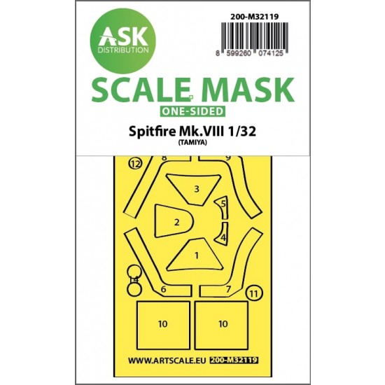 1/32 Spitfire Mk.Viii One-Sided Express Fit Mask for Tamiya kit