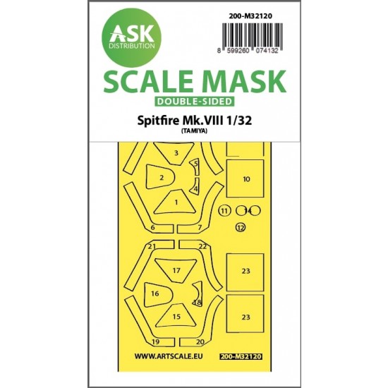 1/32 Spitfire Mk.Viii Double-Sided Express Fit Mask for Tamiya kit