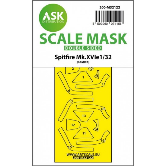 1/32 Spitfire Mk.Xvie Double-Sided Express Fit Mask for Tamiya kit