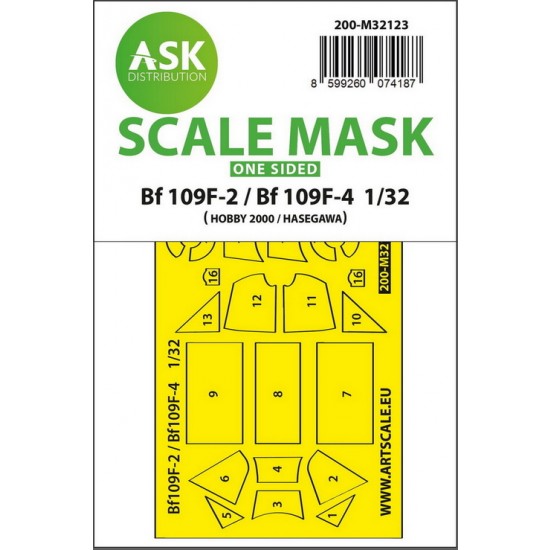 1/32 Bf 109F-2 / Bf 109F-4 One-Sided Express Fit Mask for Hasegawa / Hobby 2000