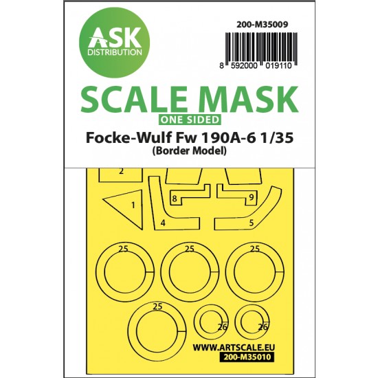 1/35 Focke-Wulf Fw 190A-6 One-sided Paint Mask for Border Model