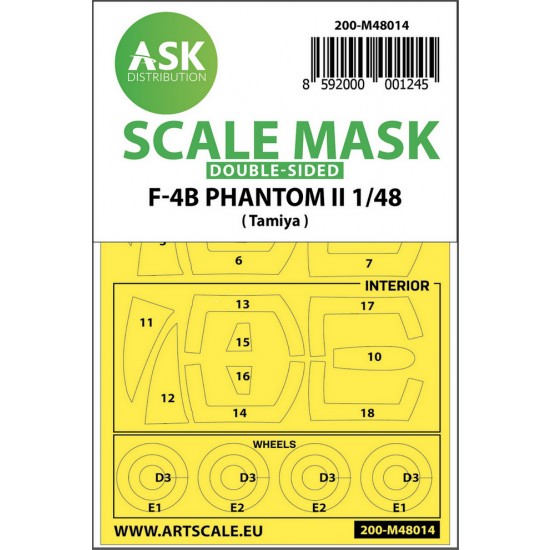 1/48 F-4B Phantom Double-sided Paint Masking for Tamiya