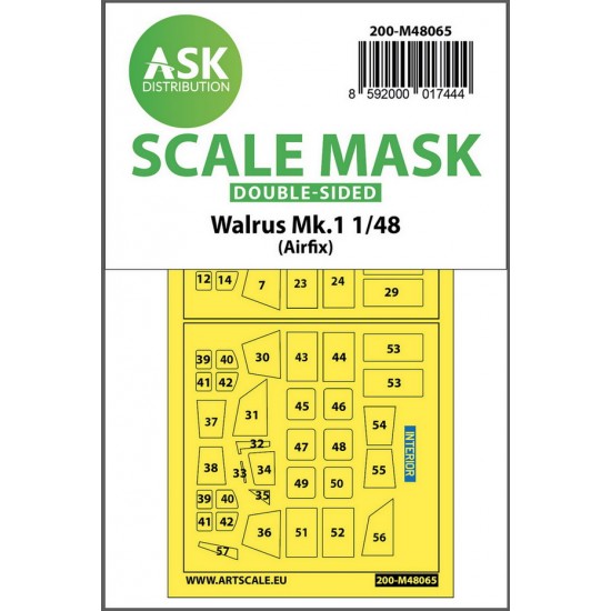 1/48 Supermarine Walrus Mk.1 Double-sided Masking for Airfix kits