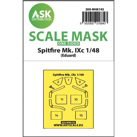 1/48 Spitfire Mk.IXc One-sided Express fit Masking for Eduard kits