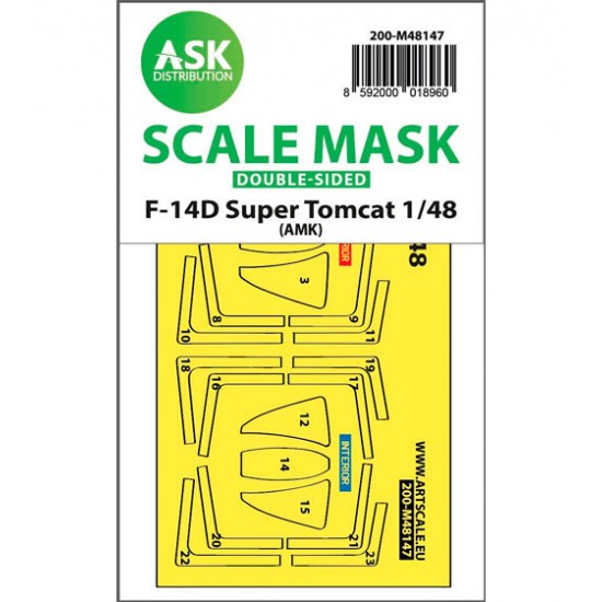 1/48 Grumman F-14D Super Tomcat Double-sided Express Fit Mask for AMK kits