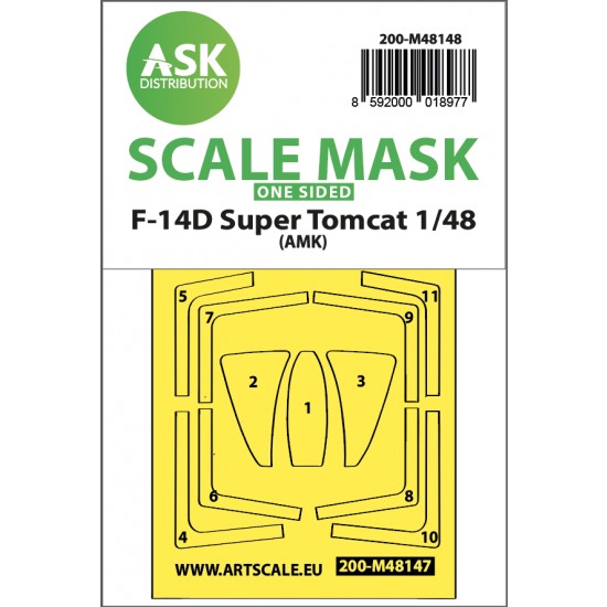 1/48 Grumman F-14D Super Tomcat One-sided Express Fit Mask for AMK kits