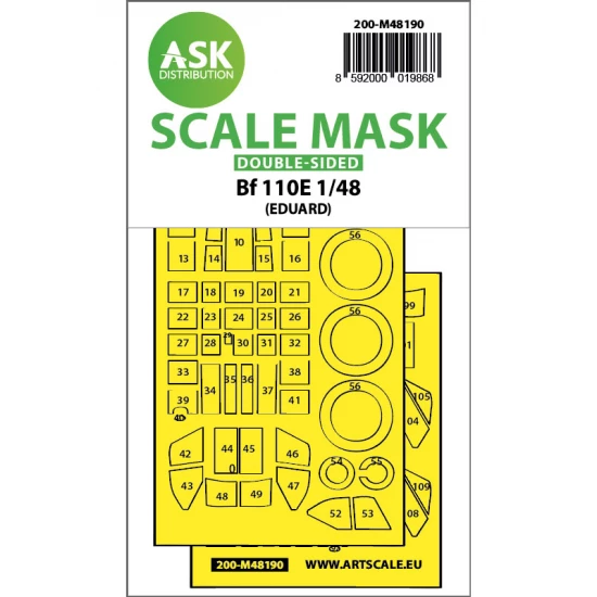 1/48 Messerschmitt Bf 110E Double-Sided Express Fit Mask for Eduard