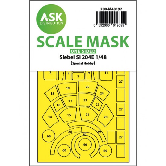 1/48 Siebel Si 204E One-Sided Realy Fit & Self Adhesive Express Mask for Special Hobby