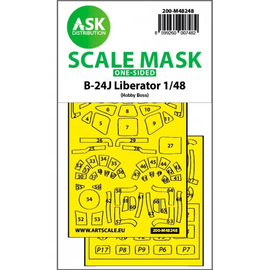 1/48 B-24J Liberator One-sided Express Fit Mask for Hobby Boss kits