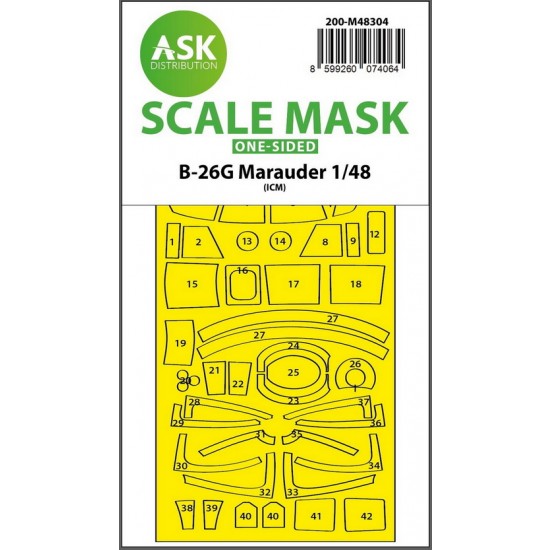 1/48 B-26G Marauder One-Sided Express Fit Mask for ICM kit