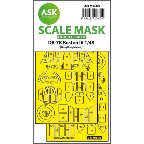 1/48 Db-7B Boston Iii Double-Sided Express Fit Mask for HK Models