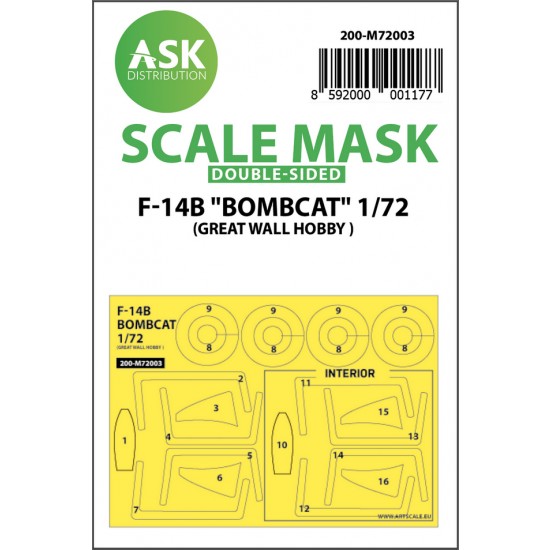 1/72 F-14B Bombcat Double-sided Paint Masking for Great Wall Hobby
