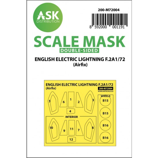 1/72 EE Lightning F.2A Double-sided Paint Masking for Airfix