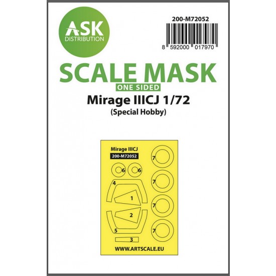 1/72 Mirage IIICJ One-sided Painting Express Masking for Special Hobby kits