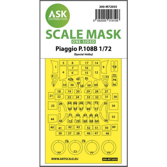 1/72 Piaggio P.108B One-sided Painting Express Masking for Special Hobby kits