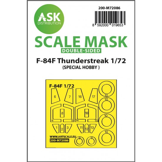 1/72 F-84F Thunderstreak Double-Sided Express Fit Mask for Special Hobby