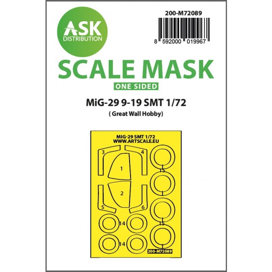 1/72 MiG-29 9-19 SMT One-Sided Express Fit Mask for Great Wall Hobby