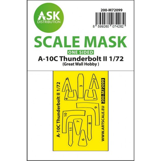 1/72 A-10C Thunderbolt II One-Sided Fit Express Mask for Great Wall Hobby kit