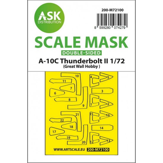 1/72 A-10C Thunderbolt II Double-Sided Fit Express Mask for Great Wall Hobby kit