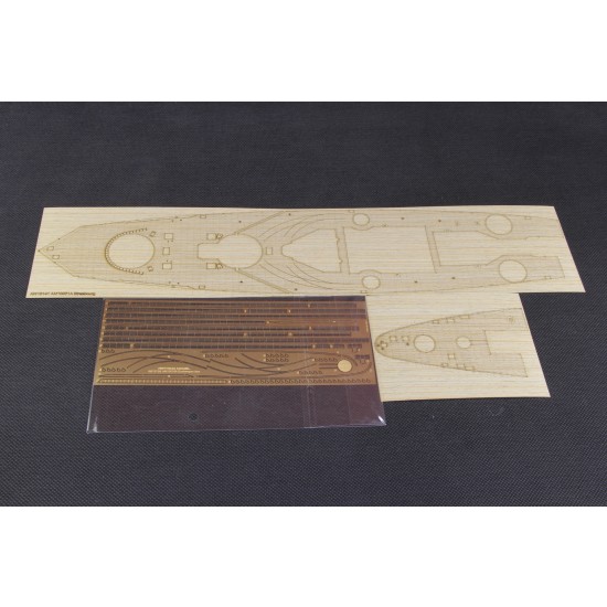 1/350 French Navy Strasbourg Battleship Wooden Deck w/Railing PE for Hobby Boss #86507