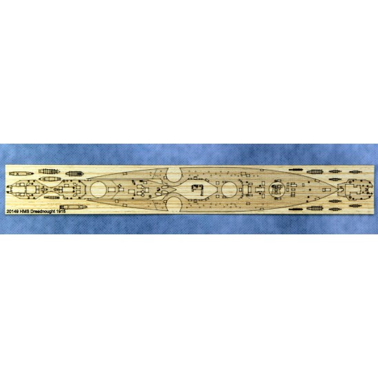 1/700 HMS Dreadnought 1915 Wooden Deck Set for Trumpeter kit #06705