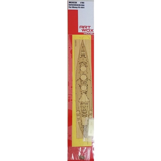 1/700 Royal Navy Battleship HMS Rodney Wooden Deck w/Masking Sheet & PE for Meng PS-001