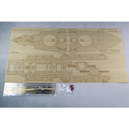 1/200 IJN Battleship Mikasa 1902 Wooden Deck w/Masking & PE Sheets for Hobby boss #82002