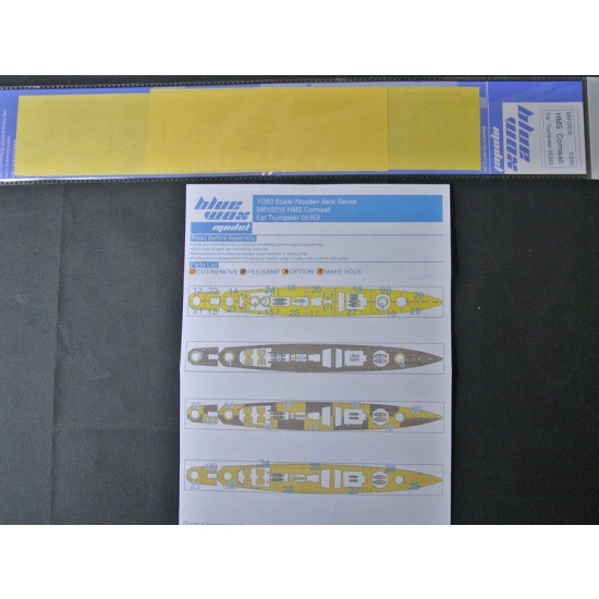 1/350 HMS Cornwall Deck Masking Sheet for Trumpeter kit #05353