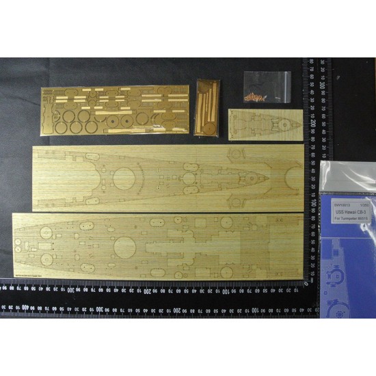 1/350 USS Hawaii CB-3 Wooden Deck for Hobby Boss kit #86515