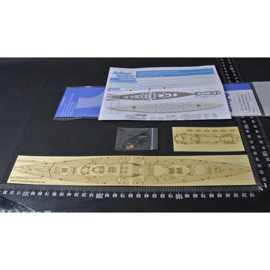 1/700 German Battleship Scharnhorst 1943 Wooden Deck for Flyhawk kit #FH1148