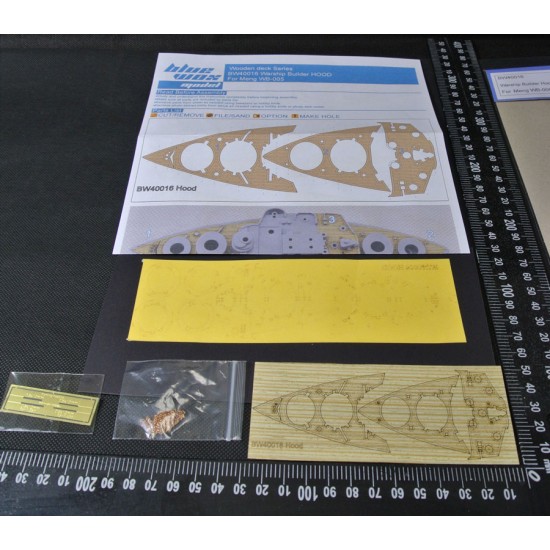 Q Ship HOOD Wooden Deck w/Masking Sheet & PE for Meng Model #WB005