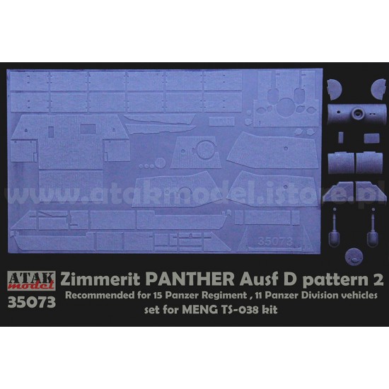1/35 Panther D Pattern #2 Zimmerit set for Meng #TS038 kits