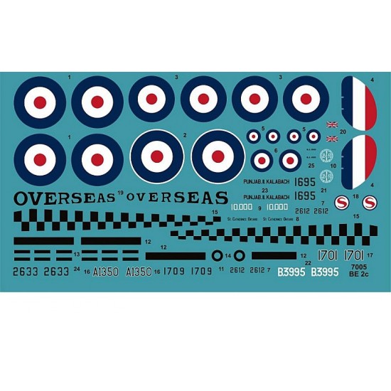 Decals for 1/72 RAF Royal Aircraft Factory B.E.2