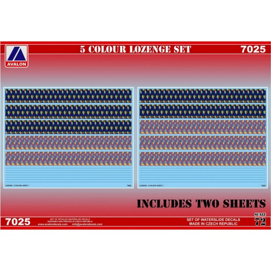 Decals for 1/72 German Lozenge Set (5 colours top & bottom, 2 sheets)