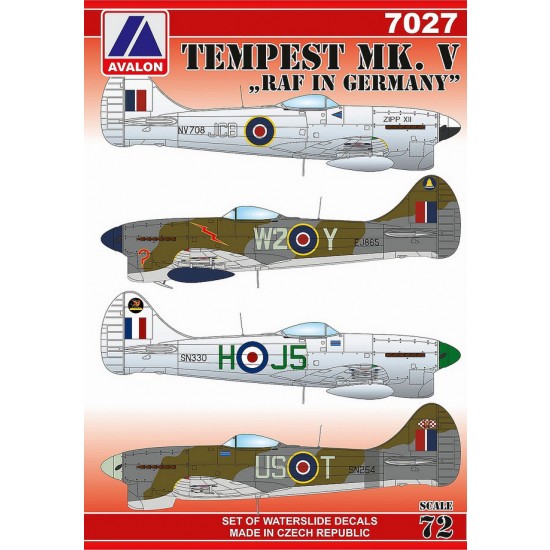 Decals for 1/72 Hawker Tempest Mk. V over Germany