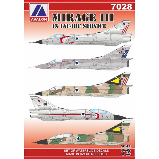 Decals for 1/72 Mirage III in IAF/IDF over Israel