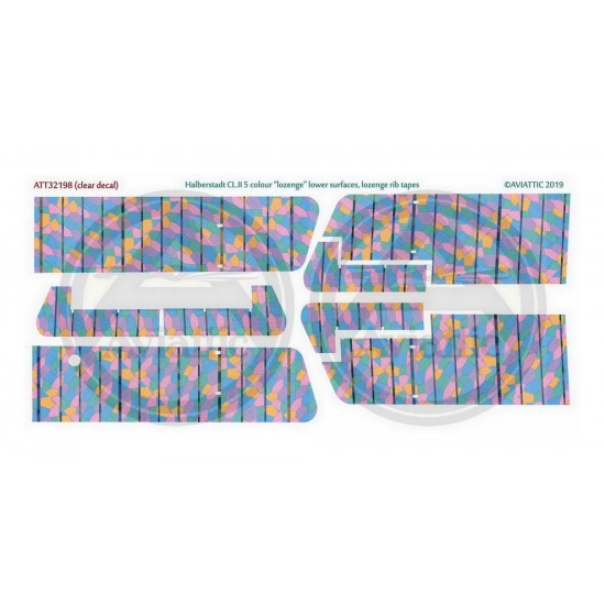 1/32 (Clear Decal) Halberstadt Cl.ii 5 Colour Lozenge Lower Surfaces w/Lozenge Rib Tapes
