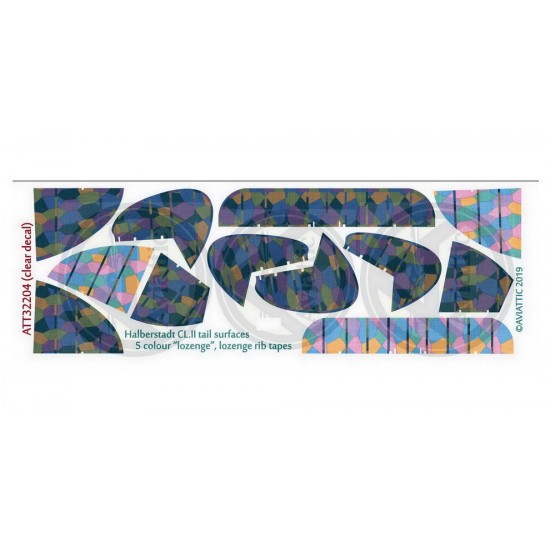 1/32 (Clear Decal) Halberstadt Cl.ii Tail Surfaces 5 Colour Lozenge w/Lozenge Rib Tapes