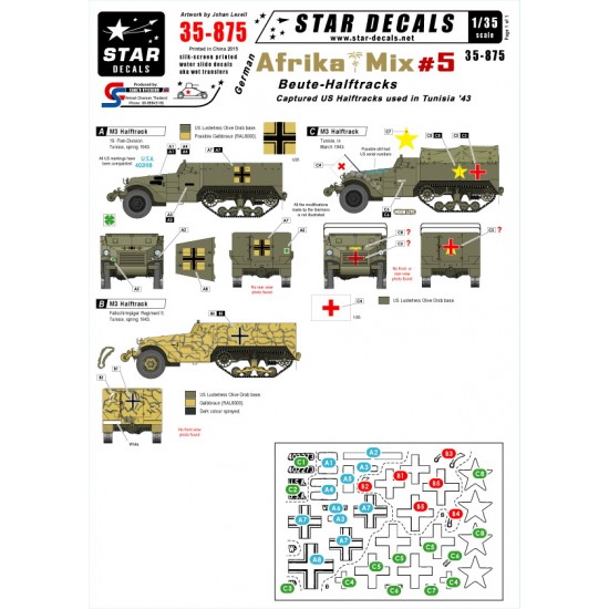 1/35 Decals for German Afrika Mix Part 5: Beute Halftracks in Tunisia 1943