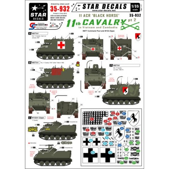 Decals for 1/35 11th Cavalry in Vietnam/Cambodia Part2 - M577 and M132 Zippo