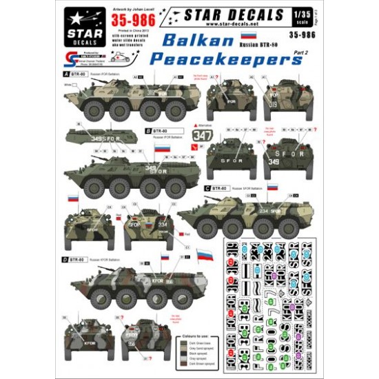 1/35 Balkan Peacekeepers Decals Part2 for Russian BTR-80