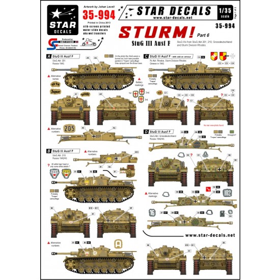 1/35 Sturm Decals #6 for StuG.III Ausf.F (StuG.Abt 201/210...) 1942-43