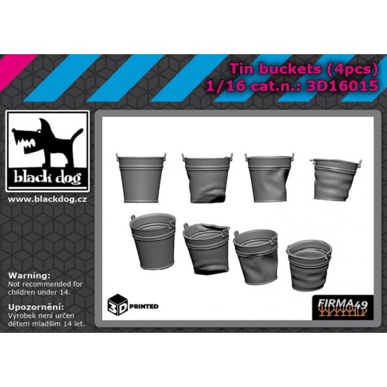 1/16 Tin Buckets (4pcs)